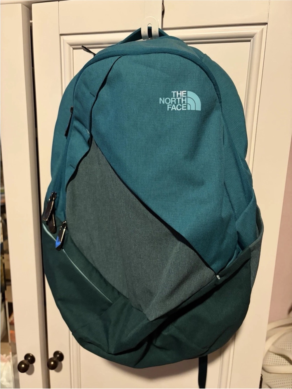 The North Face Isabella Teal and Dark Green Backpack